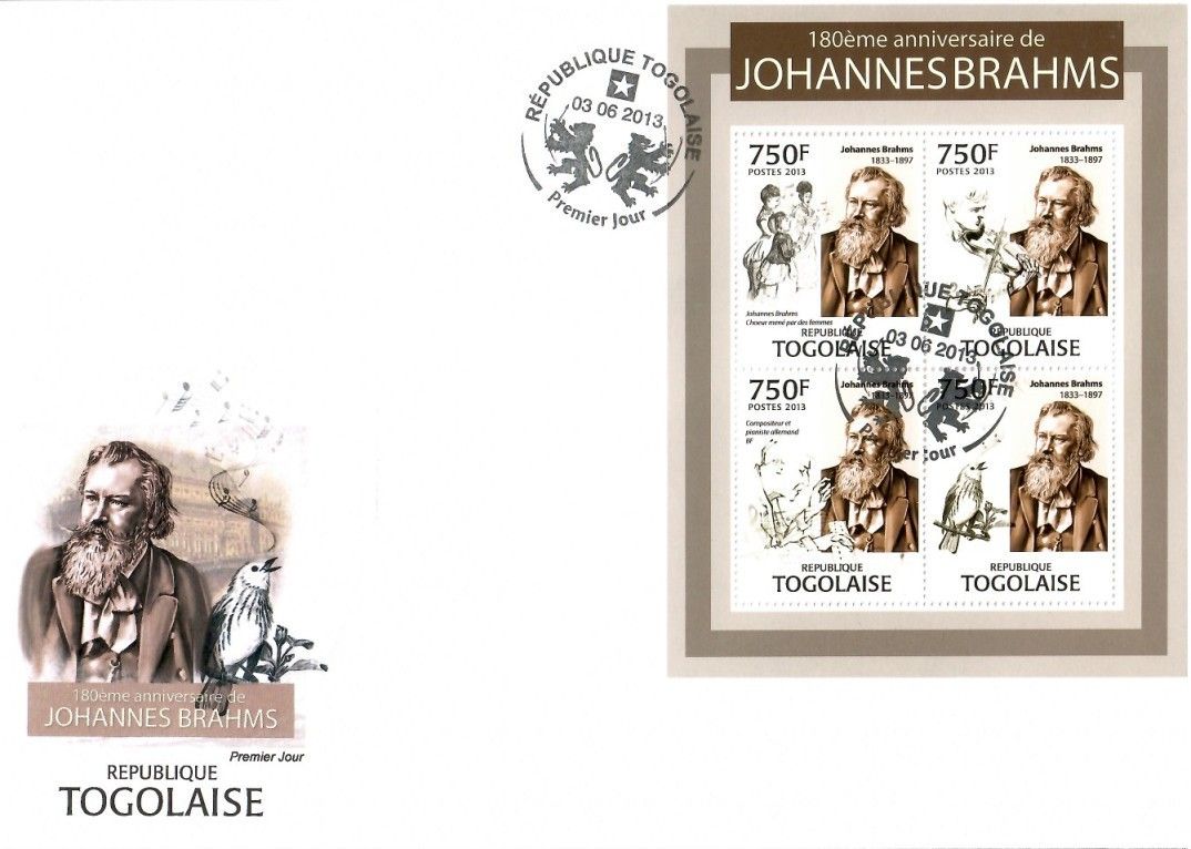 Znaczek Togo 2013 Mi ark 4931-4934 FDC