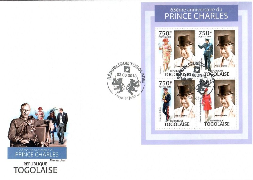 Znaczek Togo 2013 Mi ark 4981-4984 FDC