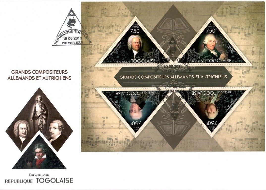 Znaczek Togo 2013 Mi ark 5016-5019 FDC