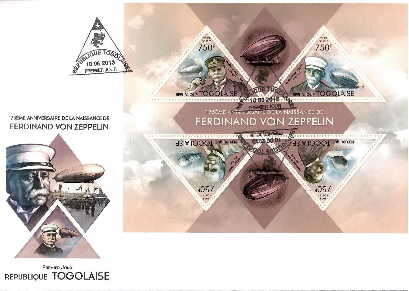 Znaczek Togo 2013 Mi ark 5021-5024 FDC