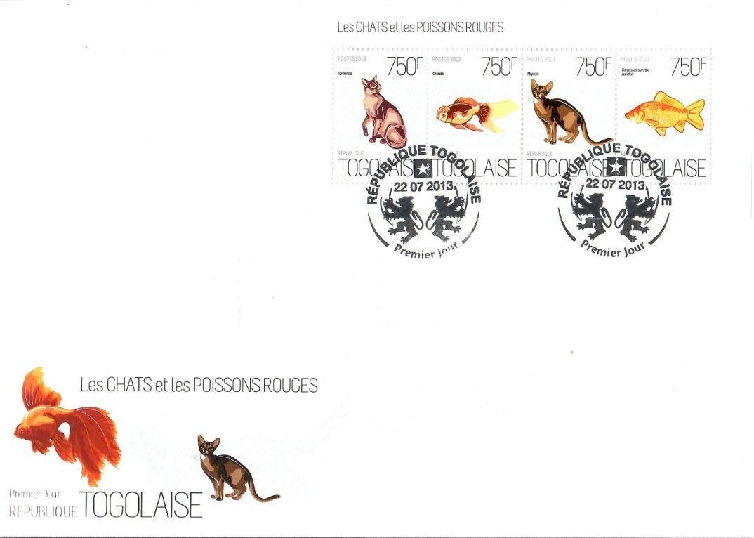 Znaczek Togo 2013 Mi ark 5151-5154 FDC