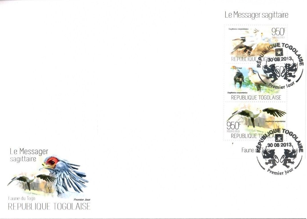 Znaczek Togo 2013 Mi ark 5259-5261 FDC