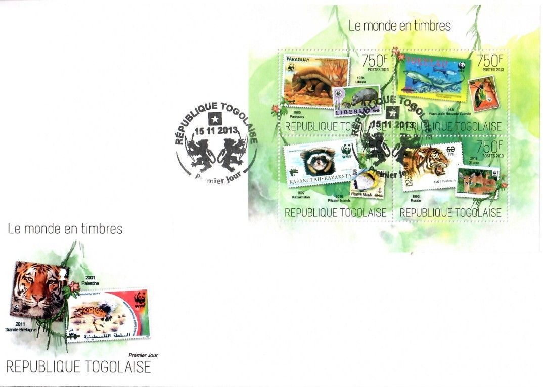 Znaczek Togo 2013 Mi ark 5341-5344 FDC