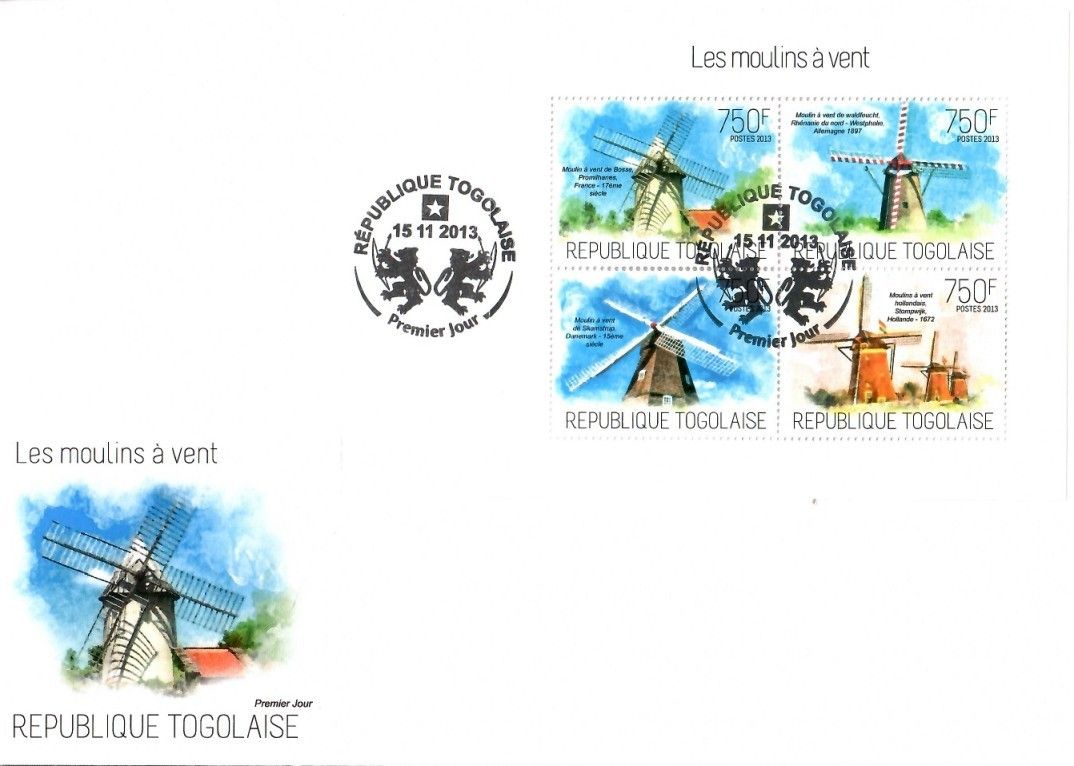 Znaczek Togo 2013 Mi ark 5371-5374 FDC