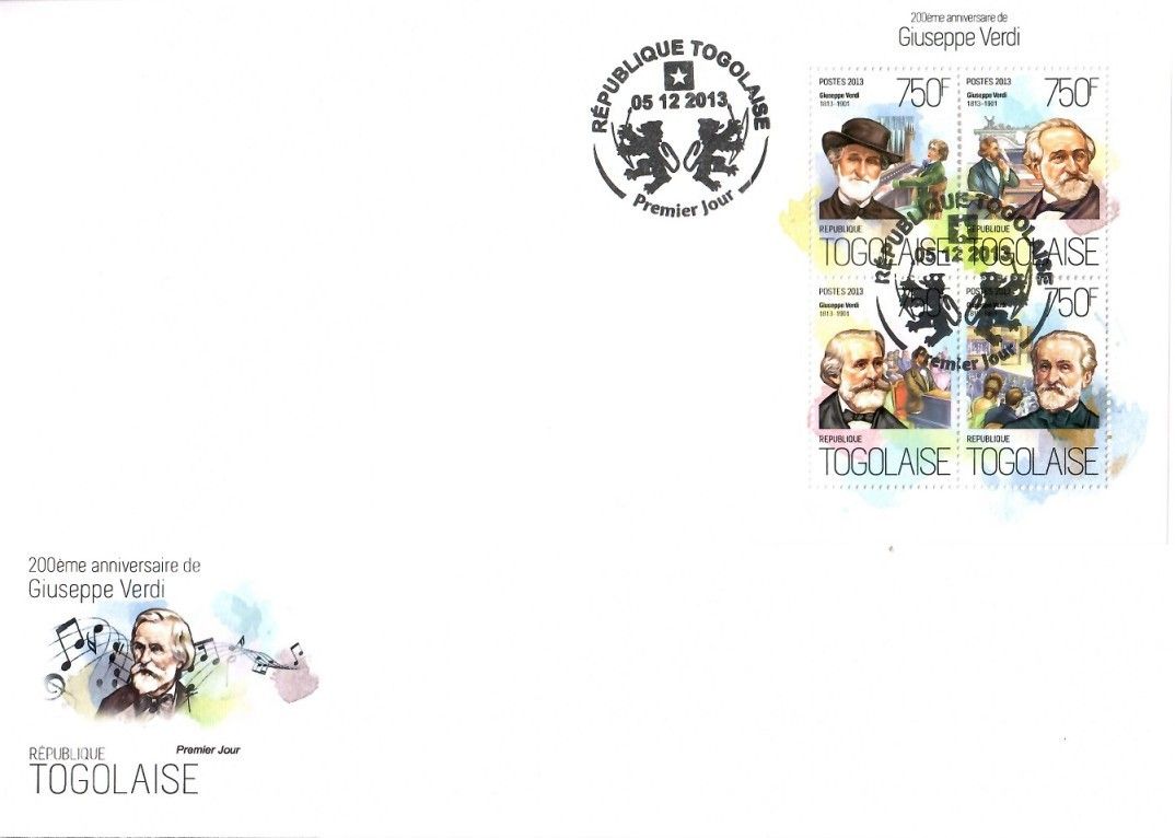 Znaczek Togo 2013 Mi ark 5461-5464 FDC