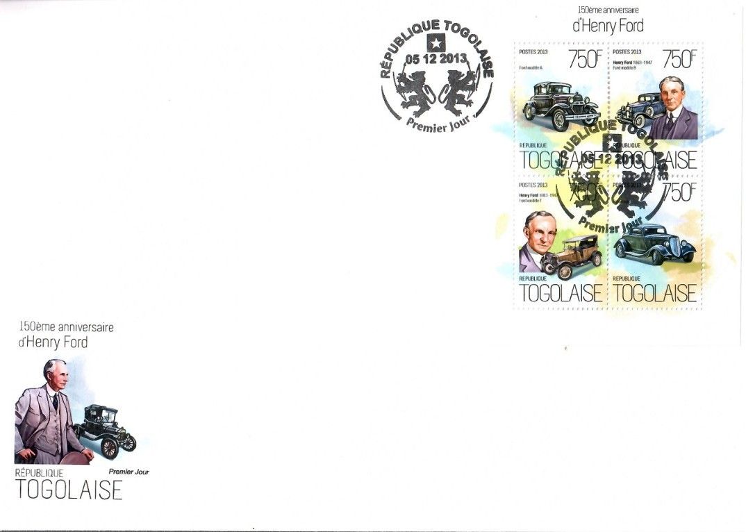 Znaczek Togo 2013 Mi ark 5471-5474 FDC