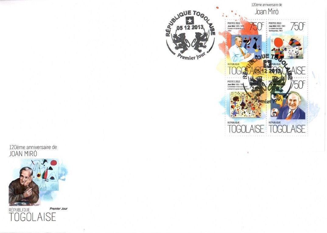 Znaczek Togo 2013 Mi ark 5476-5479 FDC