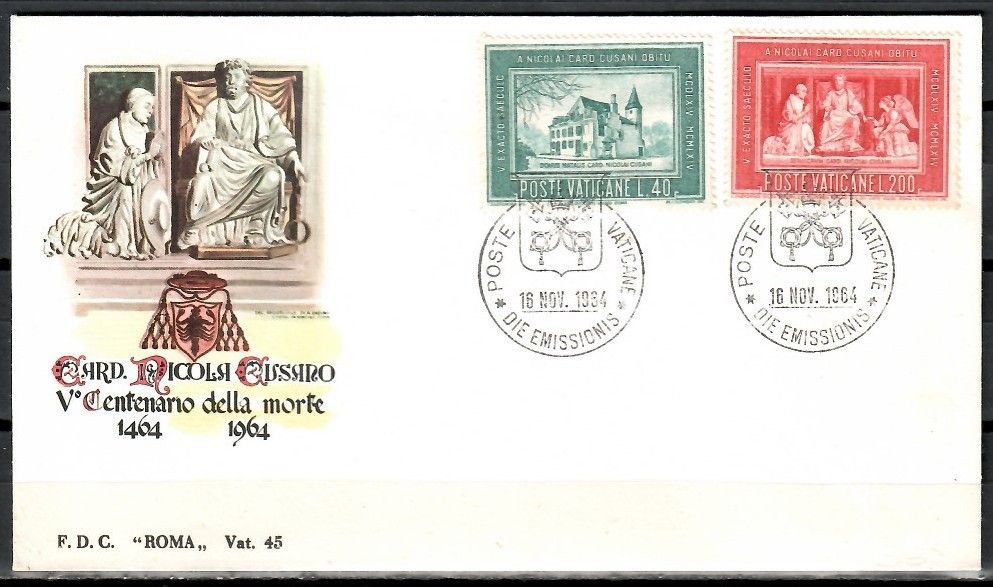 Znaczek Watykan 1964 Mi 462-463 FDC