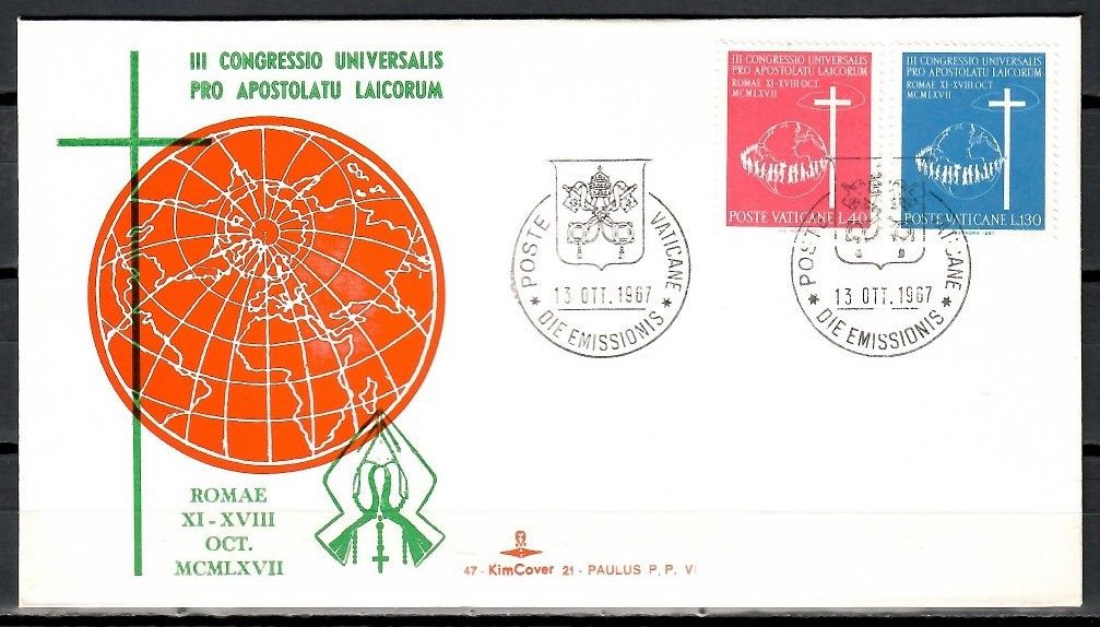 Znaczek Watykan 1967 Mi 531-532 FDC