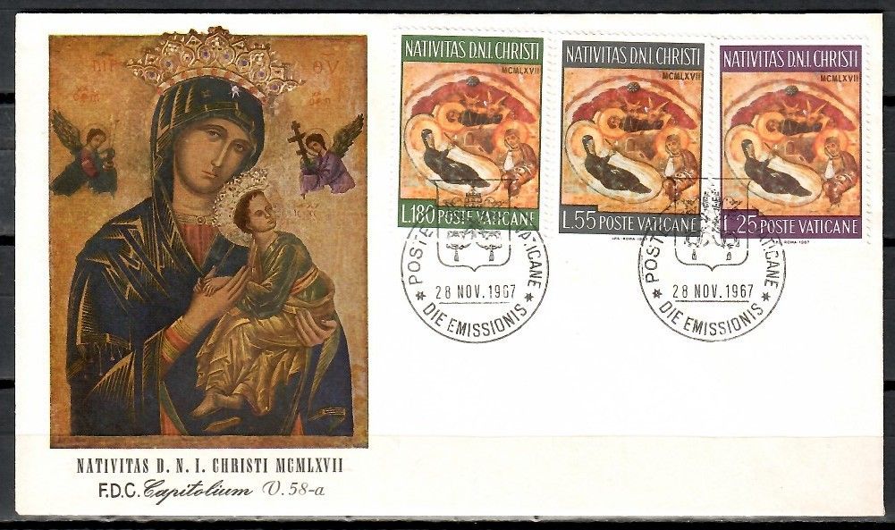 Znaczek Watykan 1967 Mi 533-535 FDC