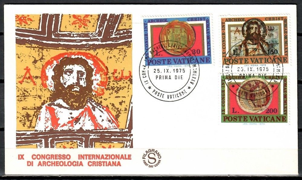 Znaczek Watykan 1975 Mi 664-666 FDC