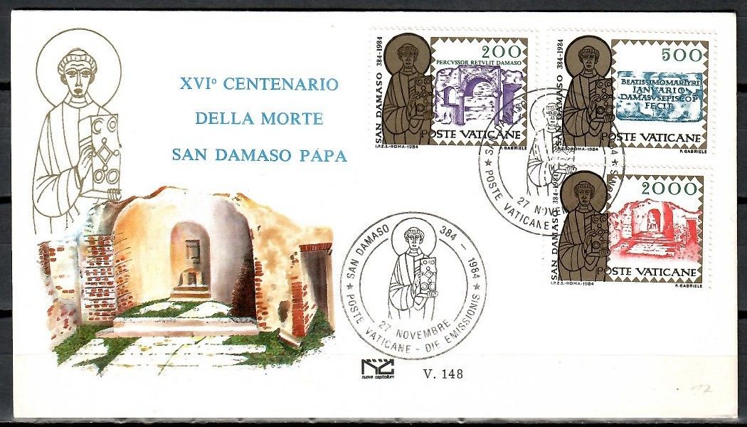 Znaczek Watykan 1984 Mi 864-866 FDC