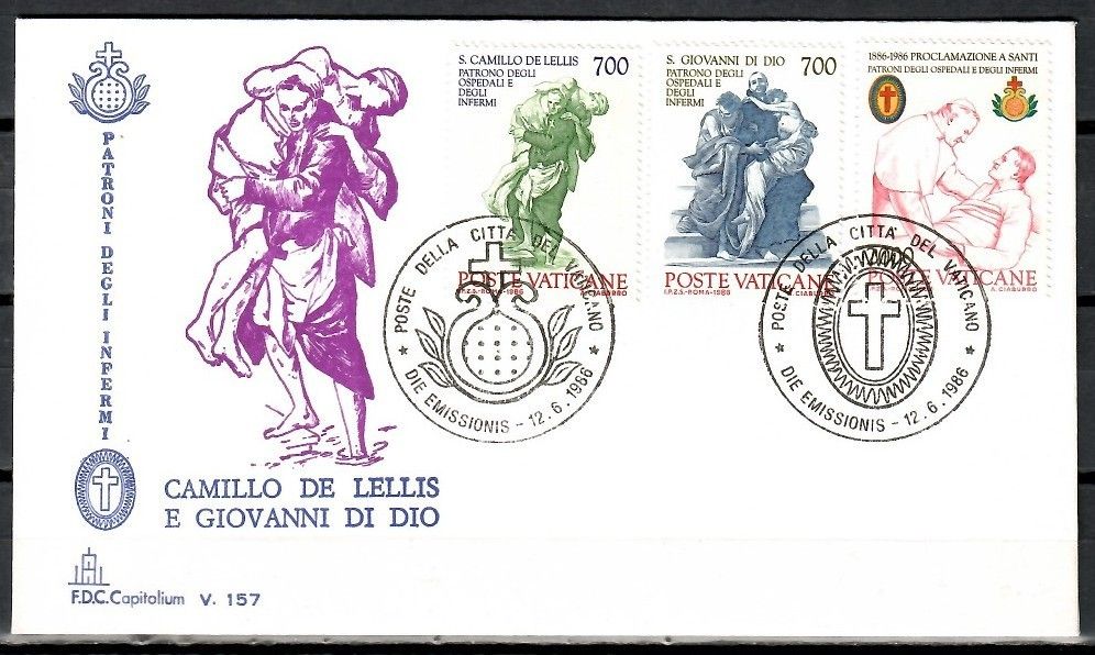 Znaczek Watykan 1986 Mi 894-896 FDC