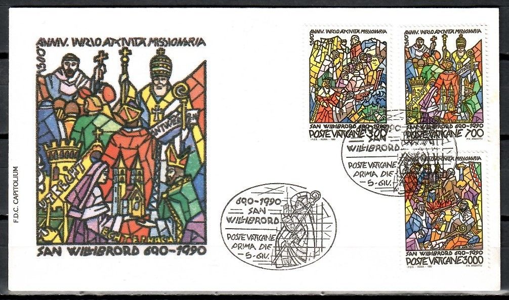 Znaczek Watykan 1990 Mi 999-1001 FDC