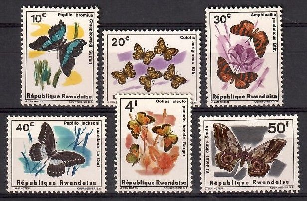 Znaczek Rwanda 1965 Mi 119-124 Czyste **
