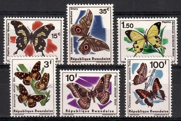 Znaczek Rwanda 1966 Mi 147-152 Czyste **