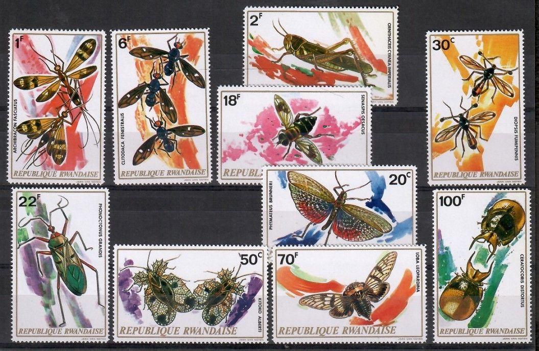 Znaczek Rwanda 1973 Mi 538-547 Czyste **