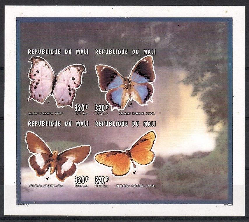 Znaczek Mali 1996 Mi ark 1597-1600B Czyste **
