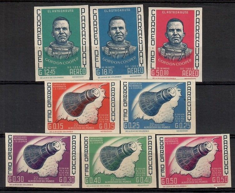 Znaczek Paragwaj 1963 Mi 1241-1248B Czyste **