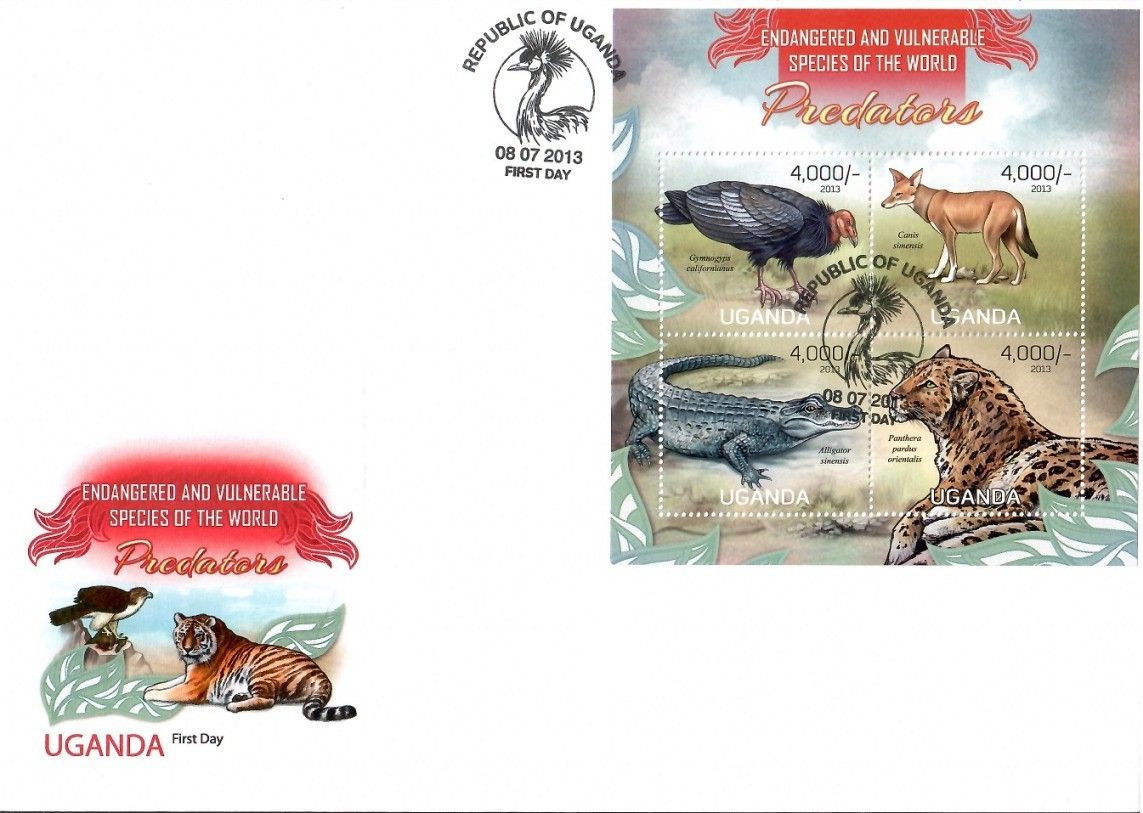 Znaczek Uganda 2013 Mi ark 3035-3038 FDC