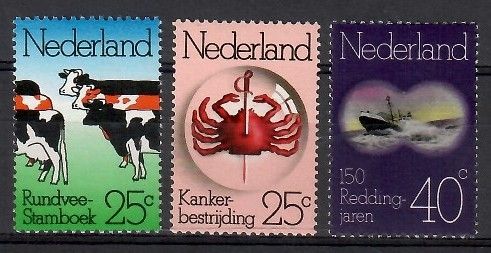 Znaczek Holandia 1974 Mi 1032-1034 Czyste **