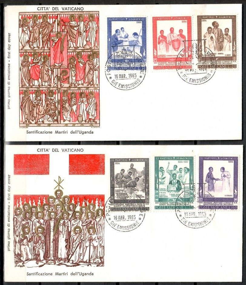 Znaczek Watykan 1965 Mi 471-476 FDC