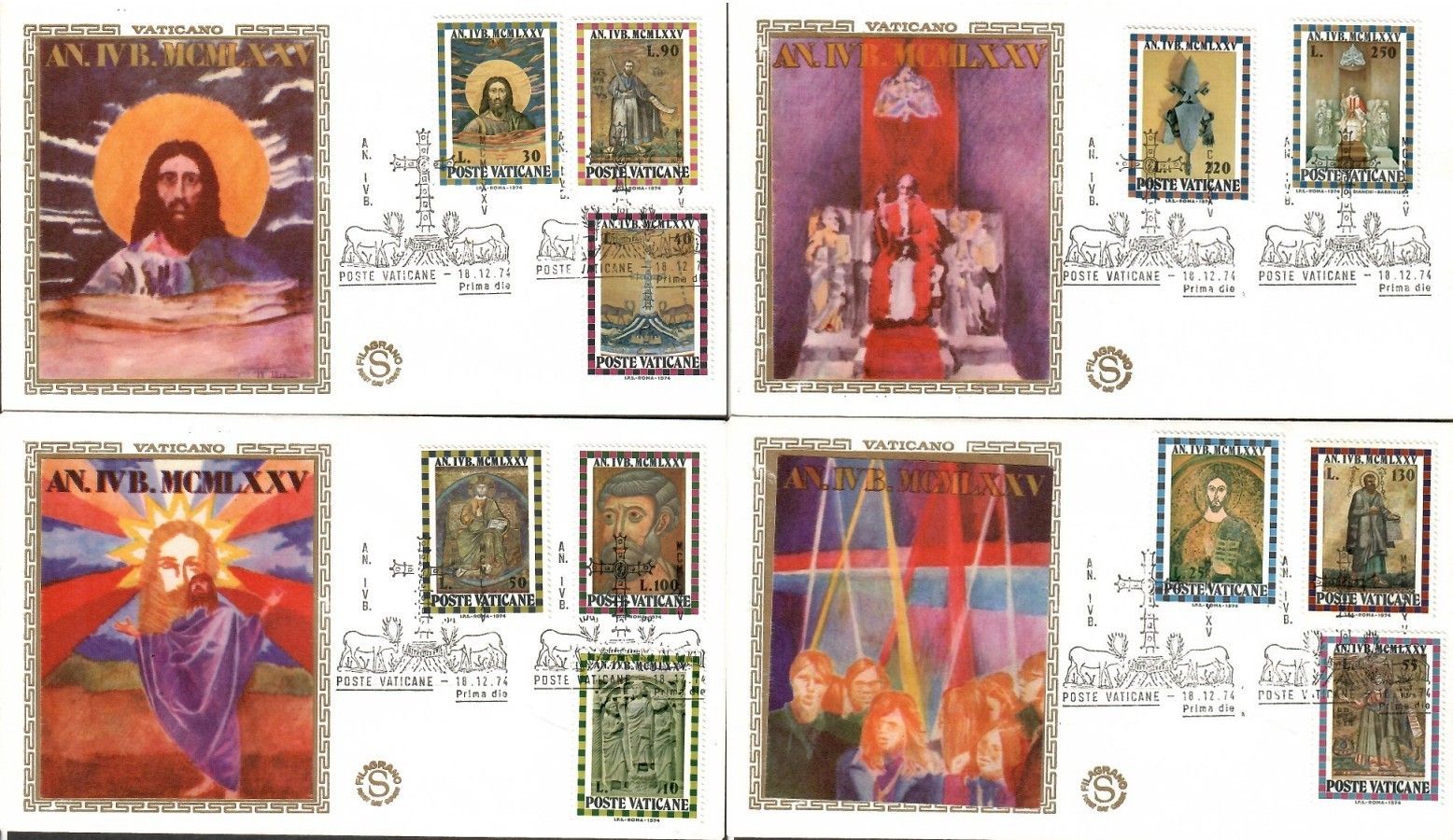 Znaczek Watykan 1974 Mi 646-656 FDC