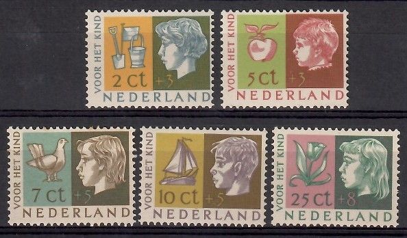 Znaczek Holandia 1953 Mi 631-635 Czyste **