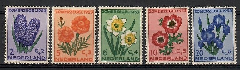 Znaczek Holandia 1953 Mi 607-611 Czyste **