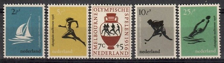 Znaczek Holandia 1956 Mi 678-682 Czyste **