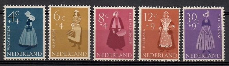 Znaczek Holandia 1958 Mi 712-716 Czyste **