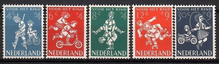 Znaczek Holandia 1958 Mi 723-727 Czyste **