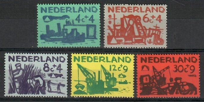 Znaczek Holandia 1959 Mi 730-734 Czyste **