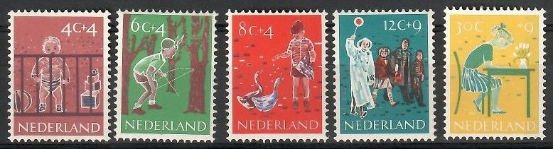 Znaczek Holandia 1959 Mi 739-743 Czyste **