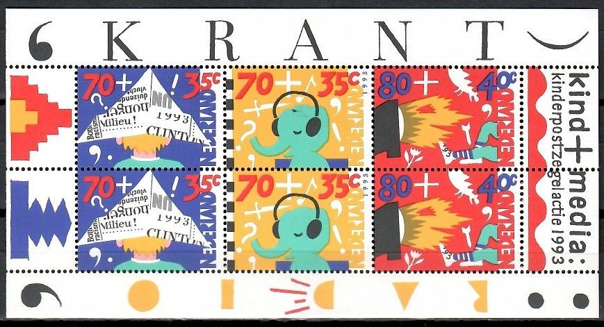 Znaczek Holandia 1993 Mi bl 39 Czyste **