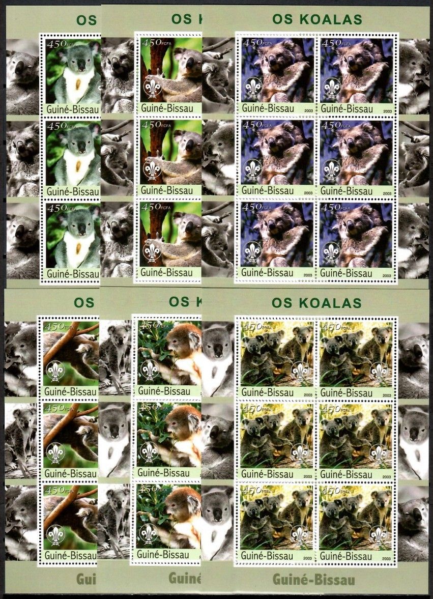 Znaczek Gwinea Bissau 2003 Mi zd ark 2351-2356 Czyste **