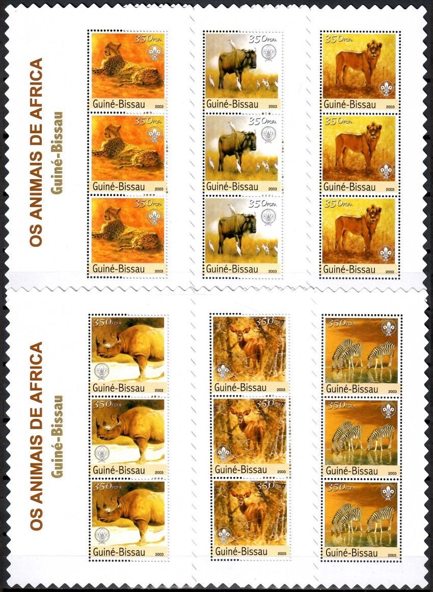 Znaczek Gwinea Bissau 2003 Mi lx ark 2438-2443 Czyste **