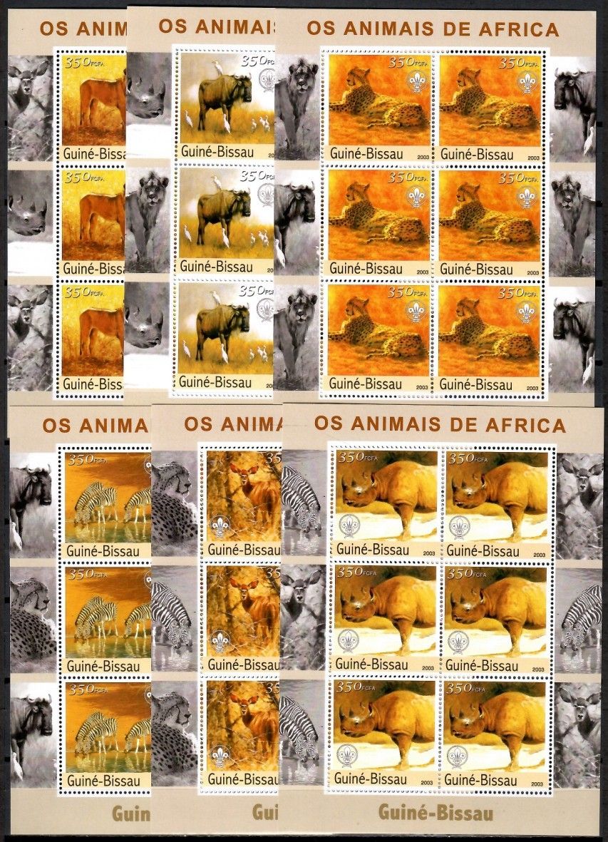 Znaczek Gwinea Bissau 2003 Mi zd ark 2438-2443 Czyste **