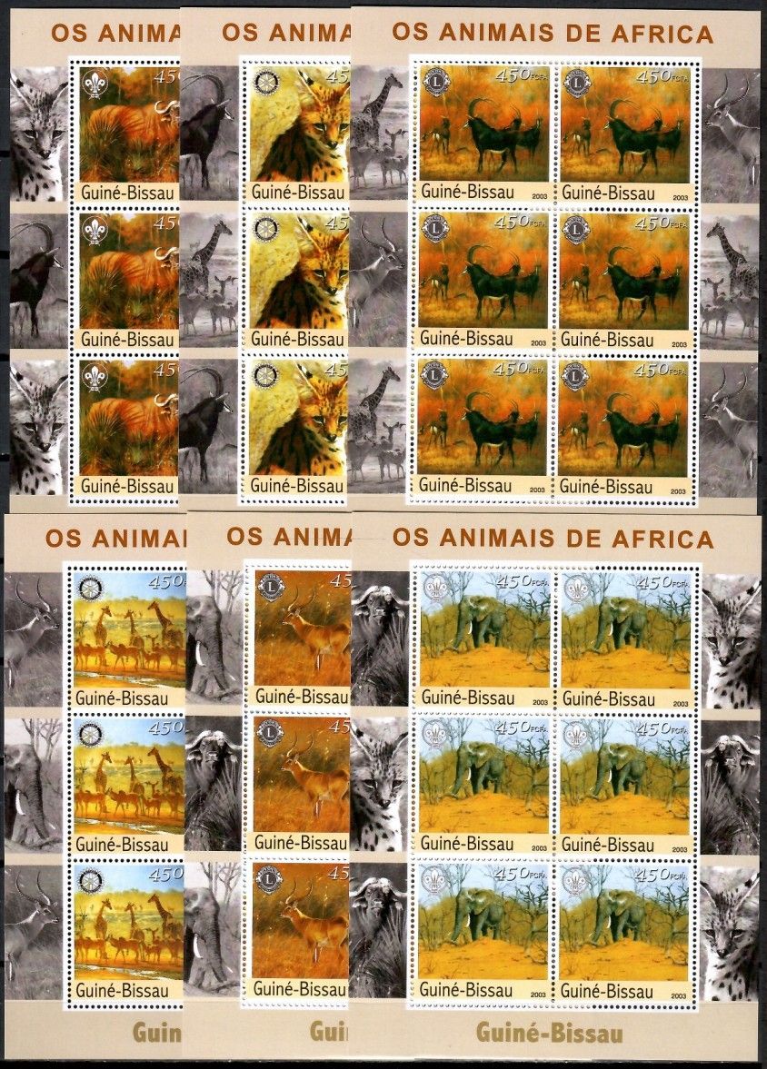 Znaczek Gwinea Bissau 2003 Mi zd ark 2444-2449 Czyste **