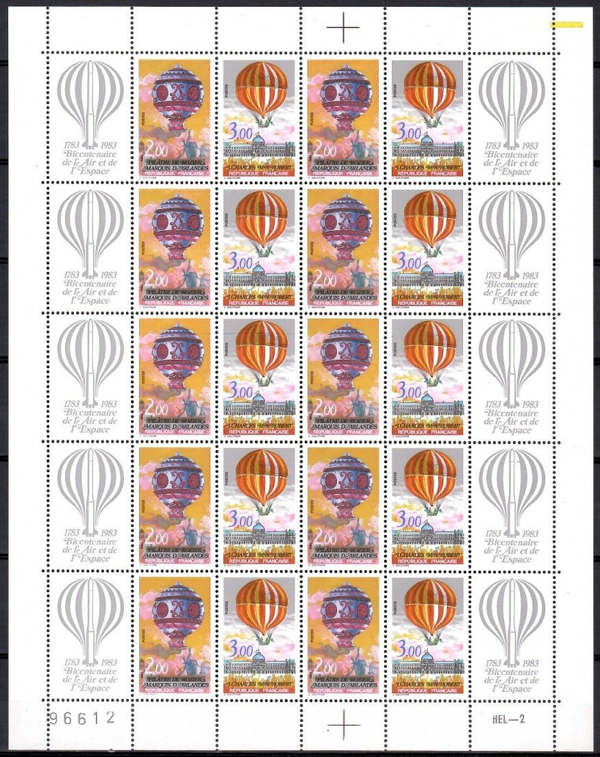 Znaczek Francja 1983 Mi ark 2387-2388 Czyste **