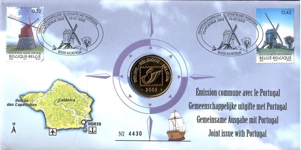 Znaczek Belgia 2002 Mi num 3141-3142 FDC