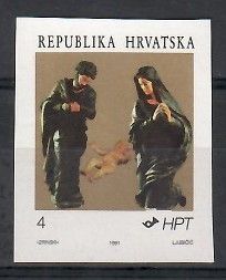 Znaczek Chorwacja 1991 Mi 184B Czyste **