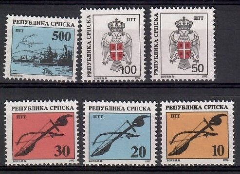 Znaczek Republika Serbska 1993 Mi 12-17 Czyste **