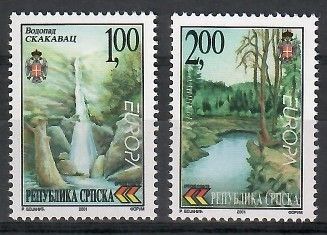Znaczek Republika Serbska 2001 Mi 200-201A Czyste **