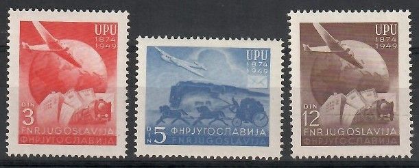 Znaczek Jugosławia 1949 Mi 578-580 Czyste **