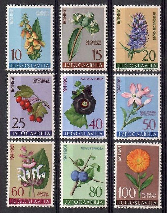Znaczek Jugosławia 1961 Mi 943-951 Czyste **