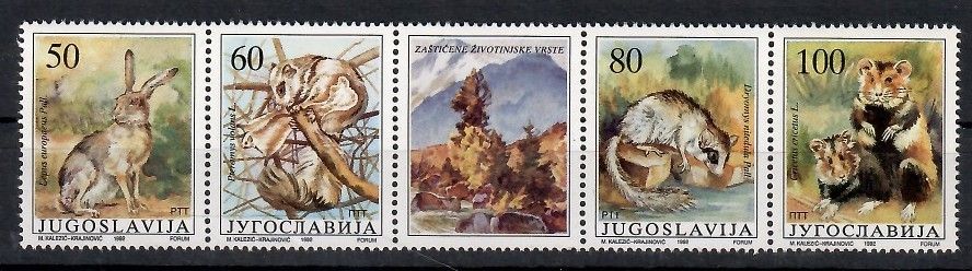 Znaczek Jugosławia 1992 Mi 2525-2528 Czyste **