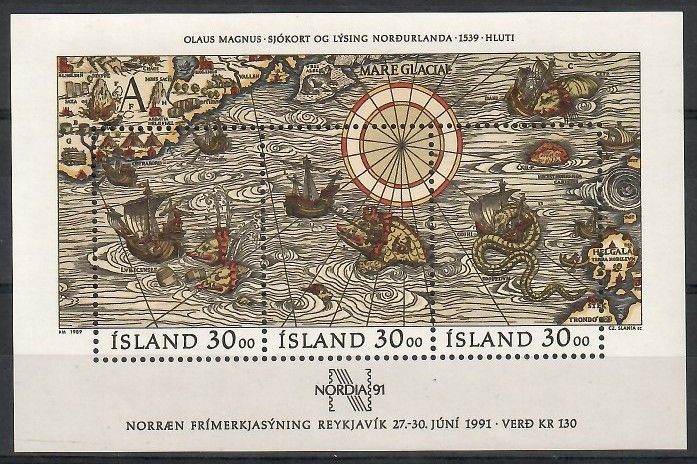 Znaczek Islandia 1989 Mi bl 10 Czyste **