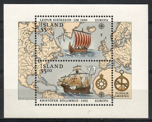 Znaczek Islandia 1992 Mi bl 13 Czyste **