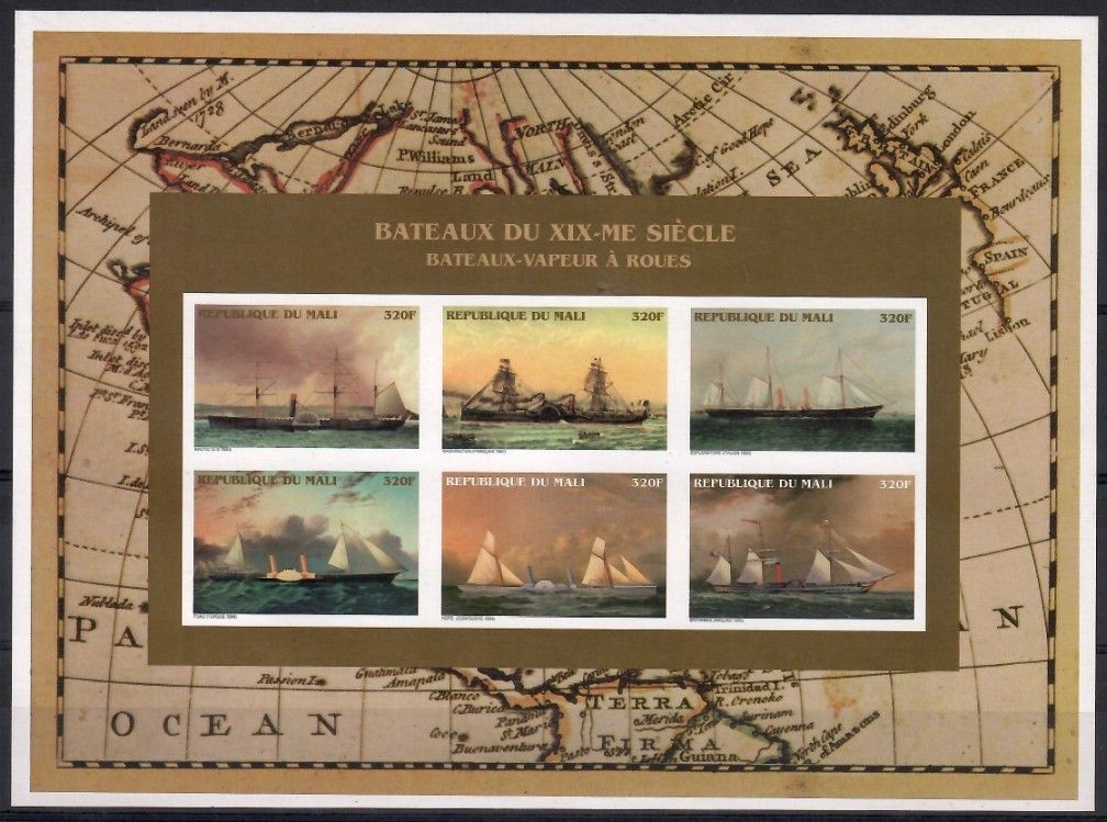 Znaczek Mali 1996 Mi ark 1699-1704B Czyste **